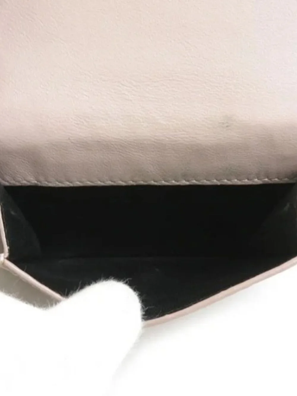 Auth SAINT LAURENT Trifold Wallet Pink Embossed Leather - h31195a - Picture 4 of 11